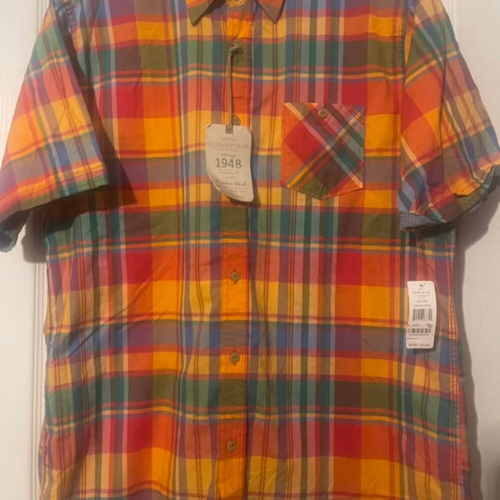 Weatherproof Mens Designer Short Sleeve Casual Shirt XL NEW with tags~ button